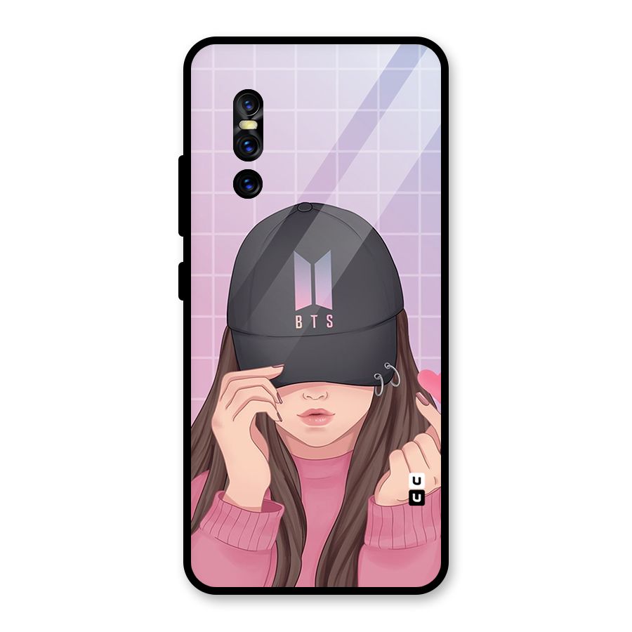 Anime Beautiful BTS Girl Glass Back Case for Vivo V15 Pro