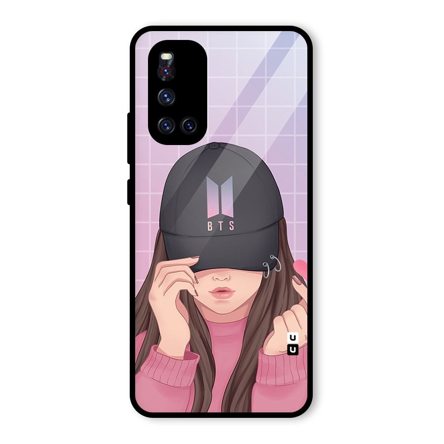 Anime Beautiful BTS Girl Glass Back Case for Vivo V19