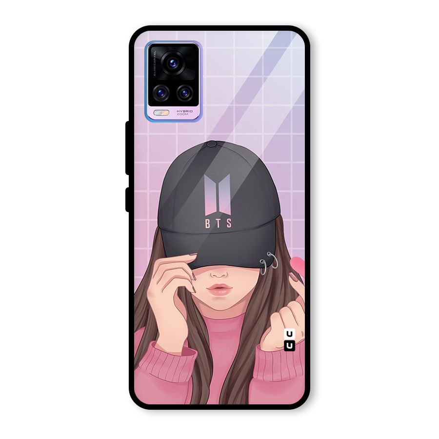 Anime Beautiful BTS Girl Glass Back Case for Vivo V20 Pro