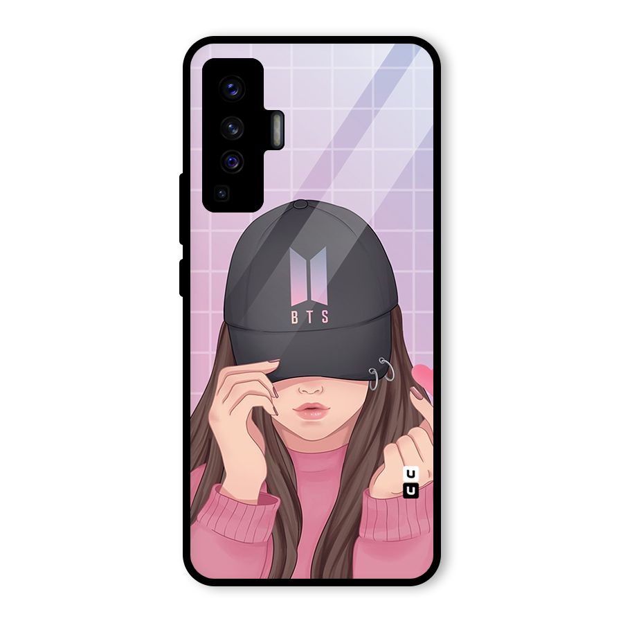 Anime Beautiful BTS Girl Glass Back Case for Vivo X50