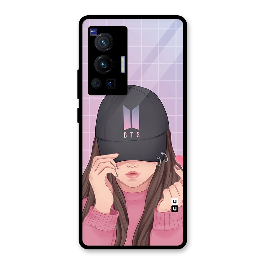 Anime Beautiful BTS Girl Glass Back Case for Vivo X70 Pro