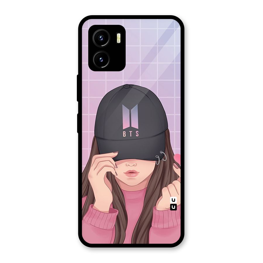 Anime Beautiful BTS Girl Glass Back Case for Vivo Y15s