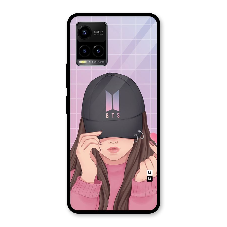 Anime Beautiful BTS Girl Glass Back Case for Vivo Y21T