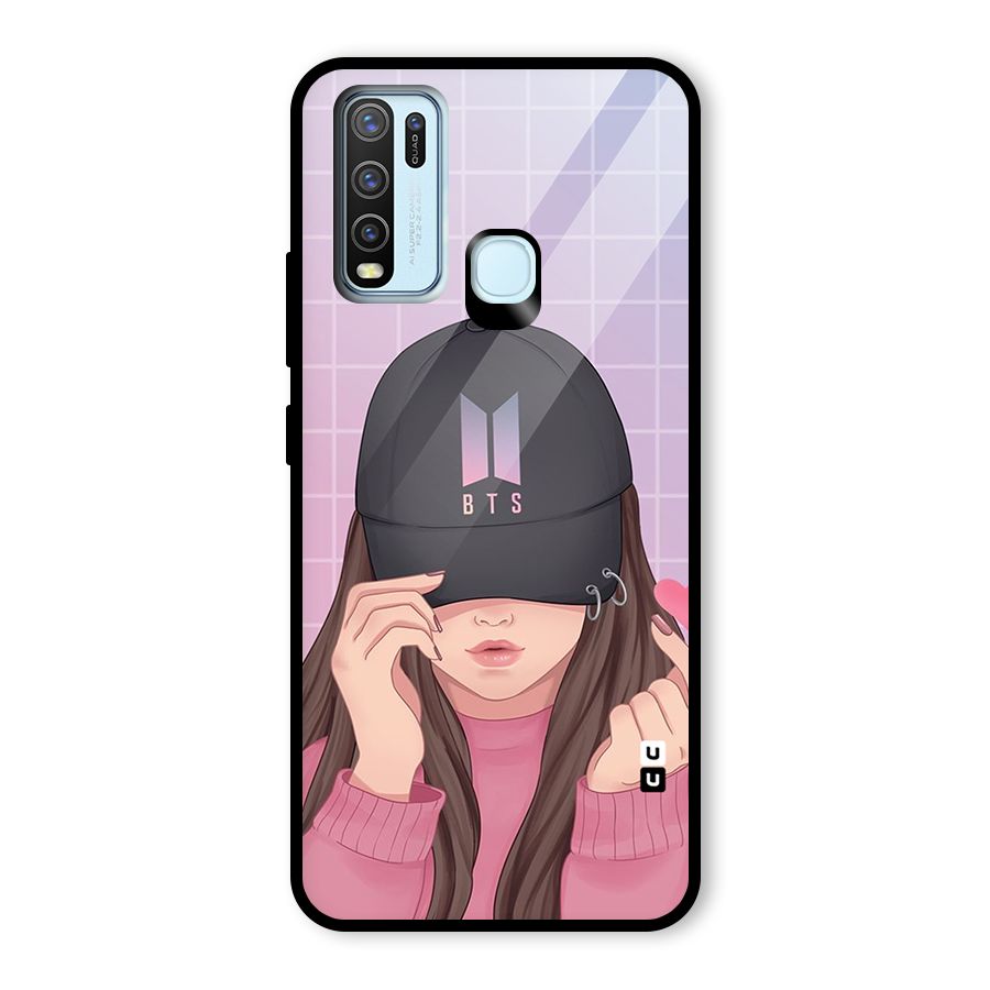 Anime Beautiful BTS Girl Glass Back Case for Vivo Y30