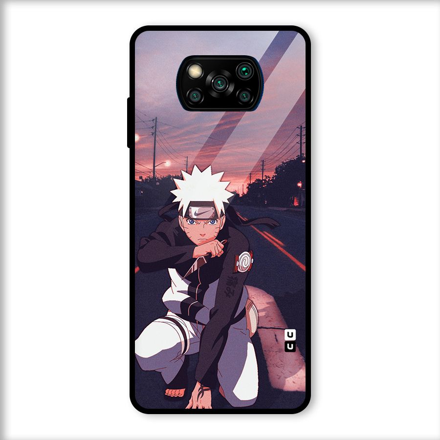 Anime Naruto Aesthetic Glass Back Case for Poco X3