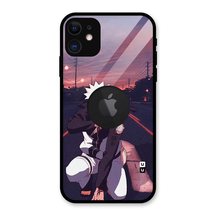 Anime Naruto Aesthetic Glass Back Case for iPhone 11 Logo Cut