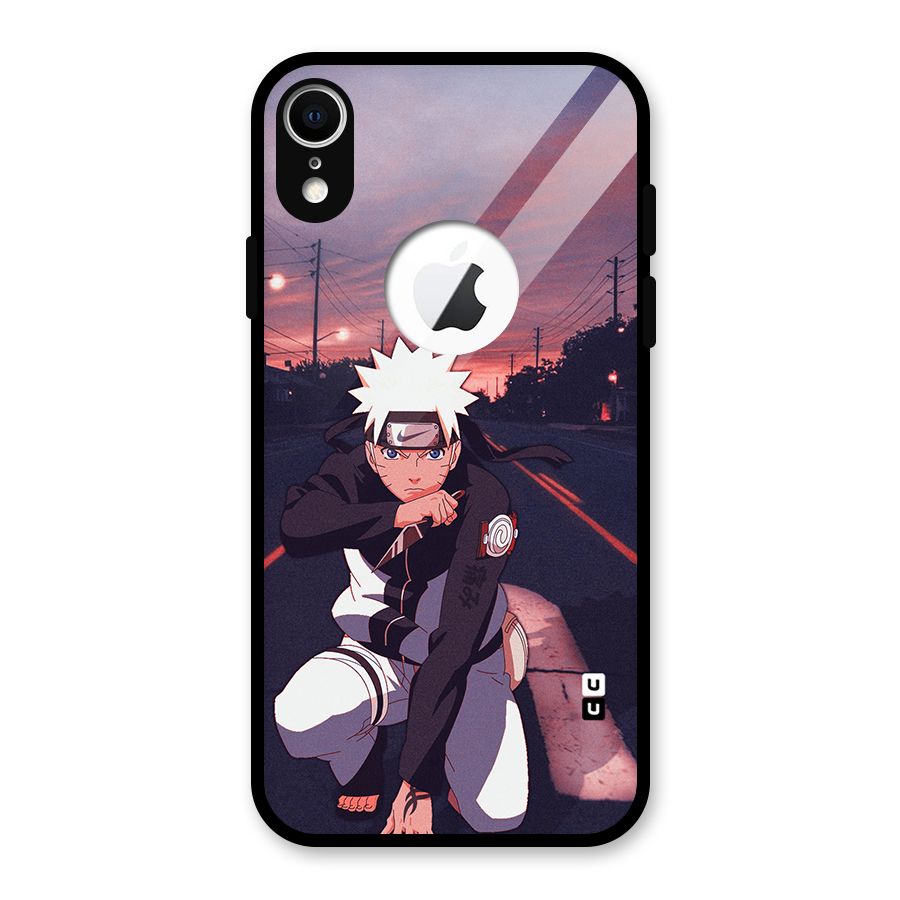 Anime Naruto Aesthetic Glass Back Case for iPhone XR Logo Cut