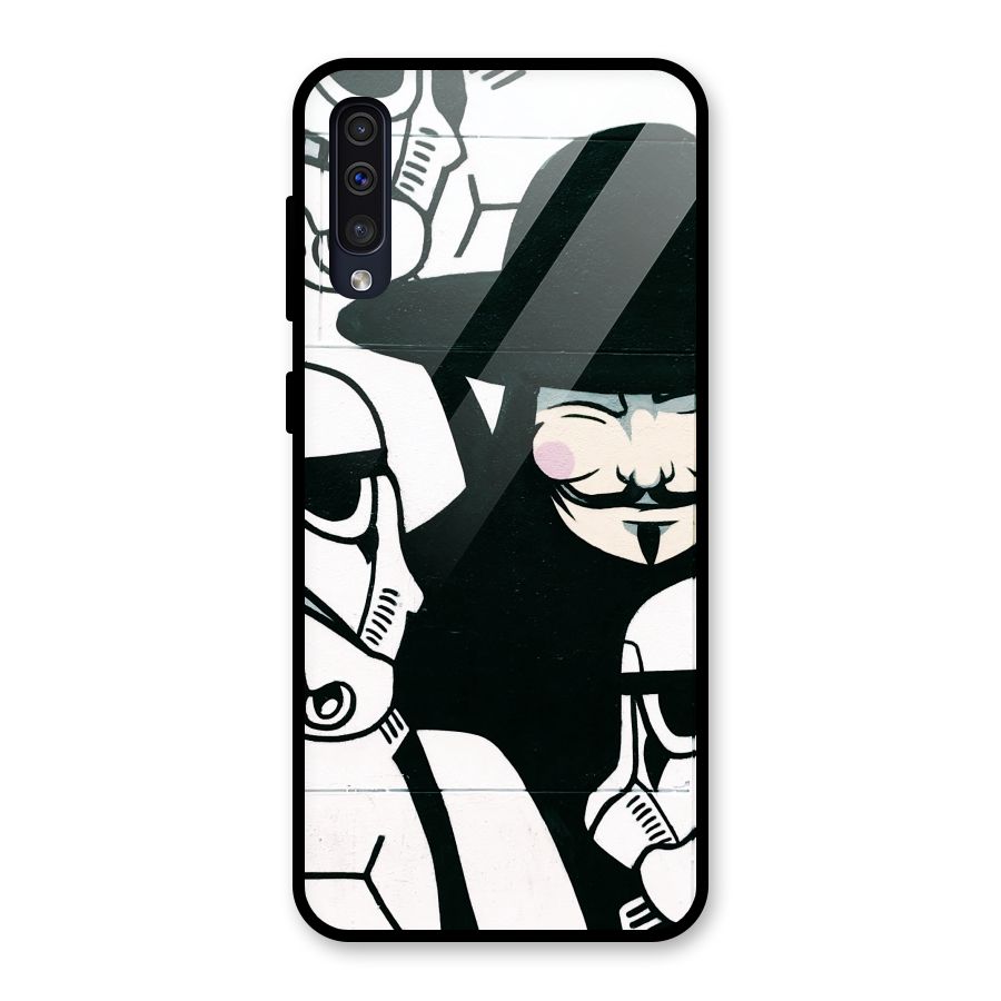 Anonymous Hat Glass Back Case for Galaxy A50