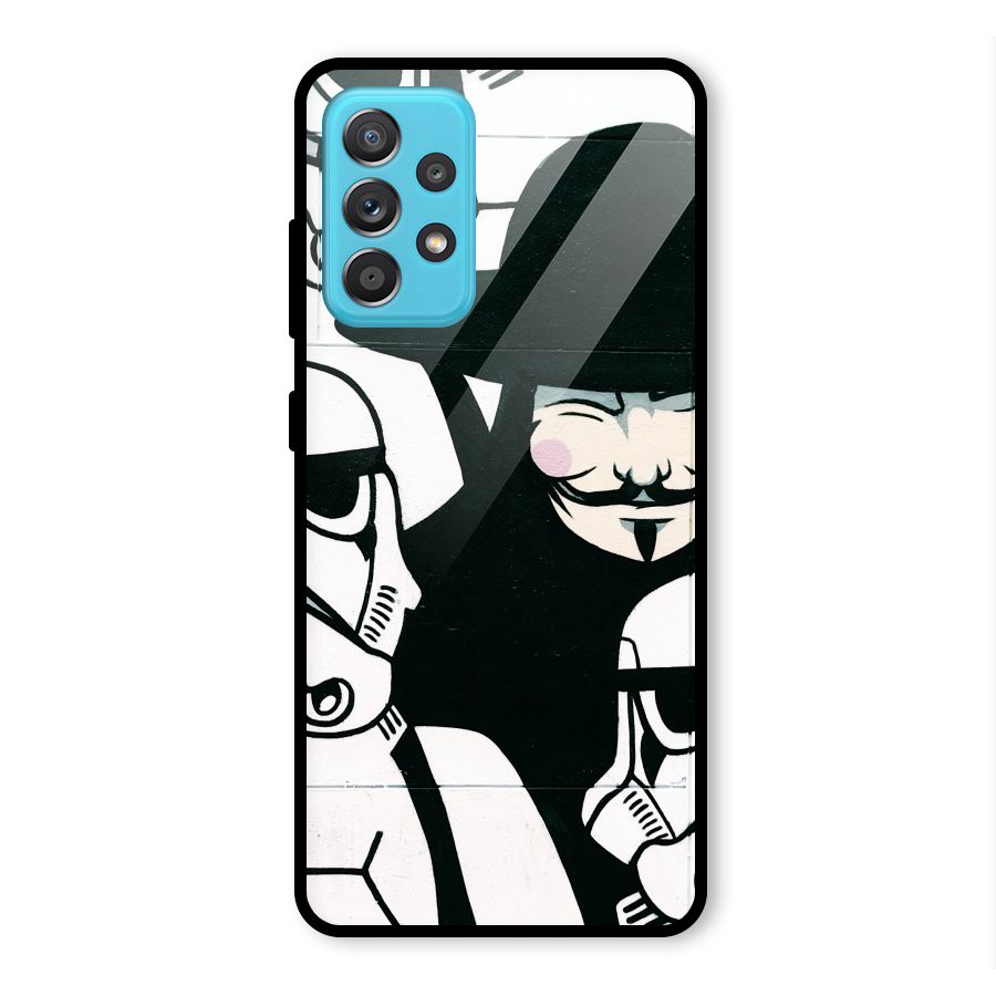 Anonymous Hat Glass Back Case for Galaxy A52