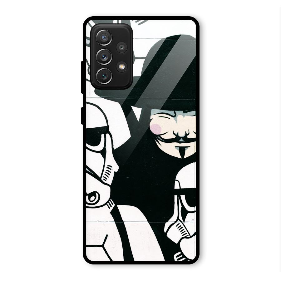 Anonymous Hat Glass Back Case for Galaxy A72