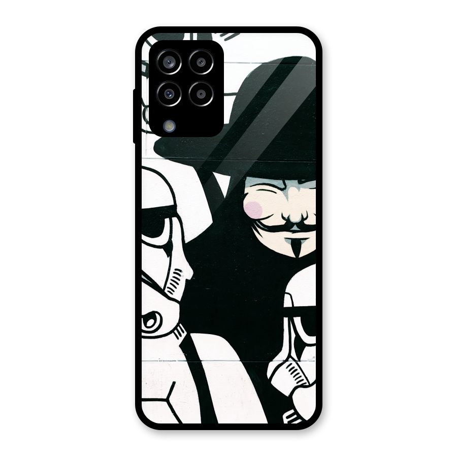 Anonymous Hat Glass Back Case for Galaxy M33