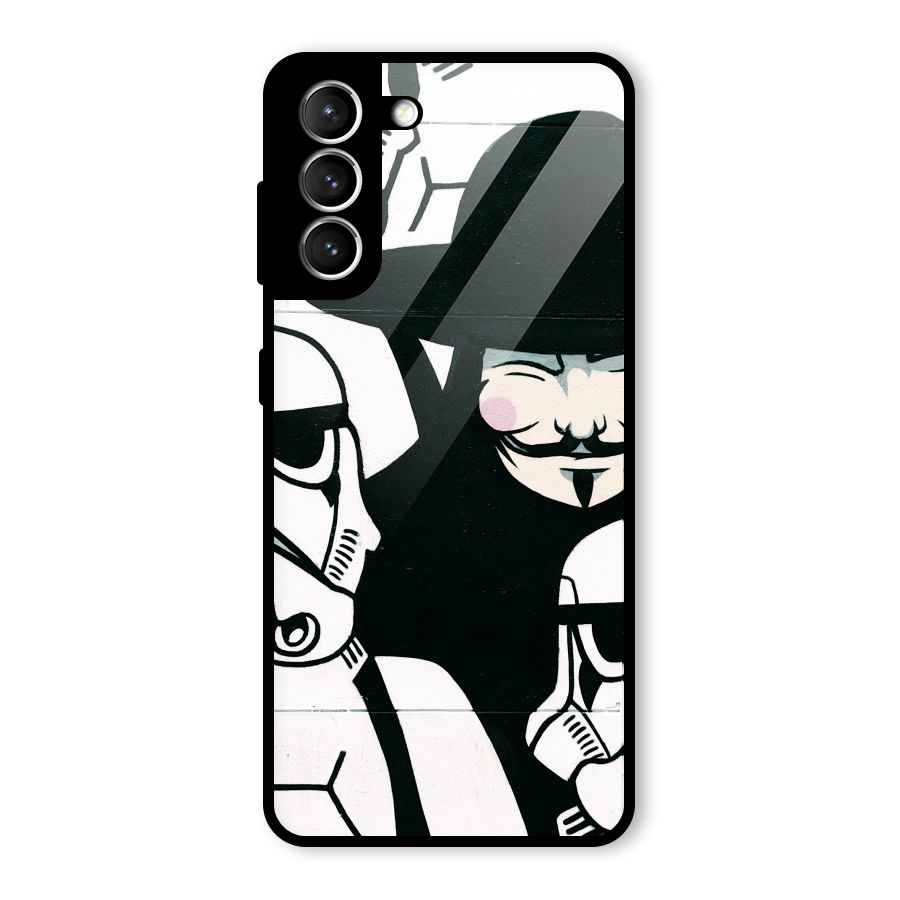 Anonymous Hat Glass Back Case for Galaxy S21 5G