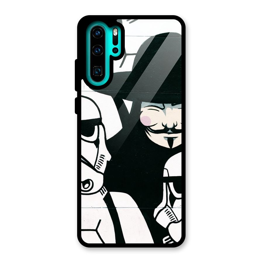 Anonymous Hat Glass Back Case for Huawei P30 Pro