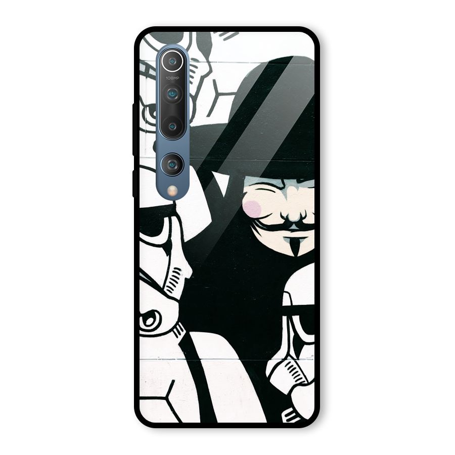 Anonymous Hat Glass Back Case for Mi 10