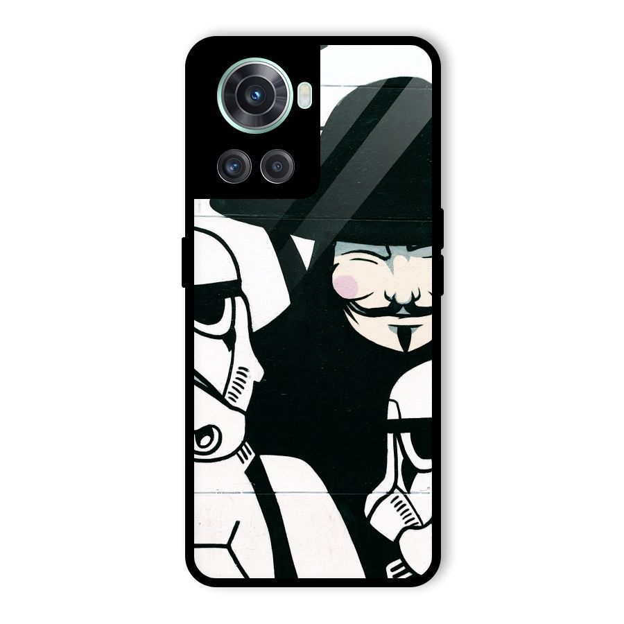Anonymous Hat Glass Back Case for OnePlus 10R