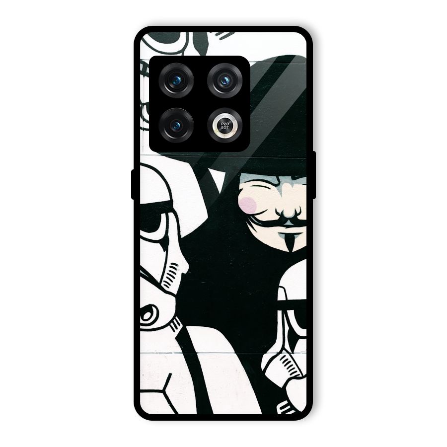 Anonymous Hat Glass Back Case for OnePlus 10 Pro 5G