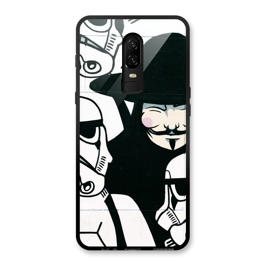 Anonymous Hat Glass Back Case for OnePlus 6