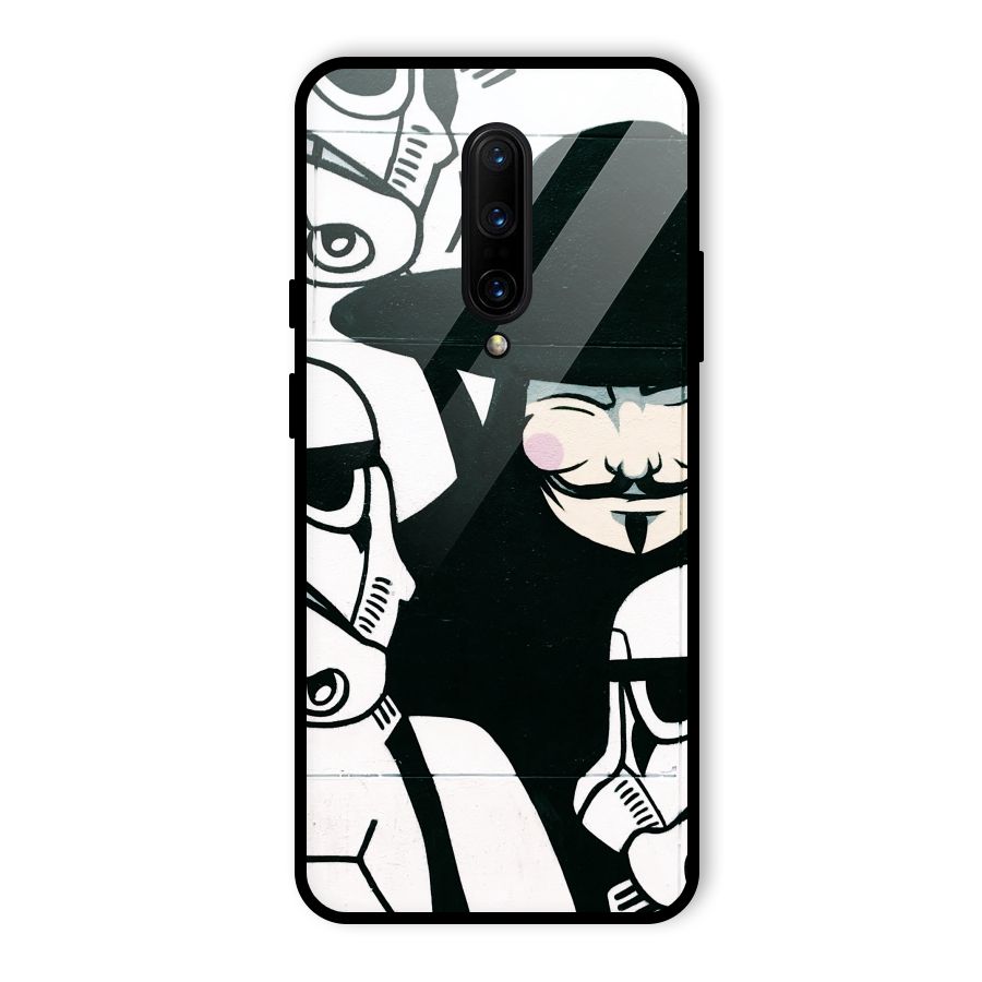 Anonymous Hat Glass Back Case for OnePlus 7 Pro