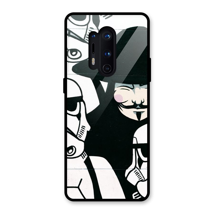 Anonymous Hat Glass Back Case for OnePlus 8 Pro