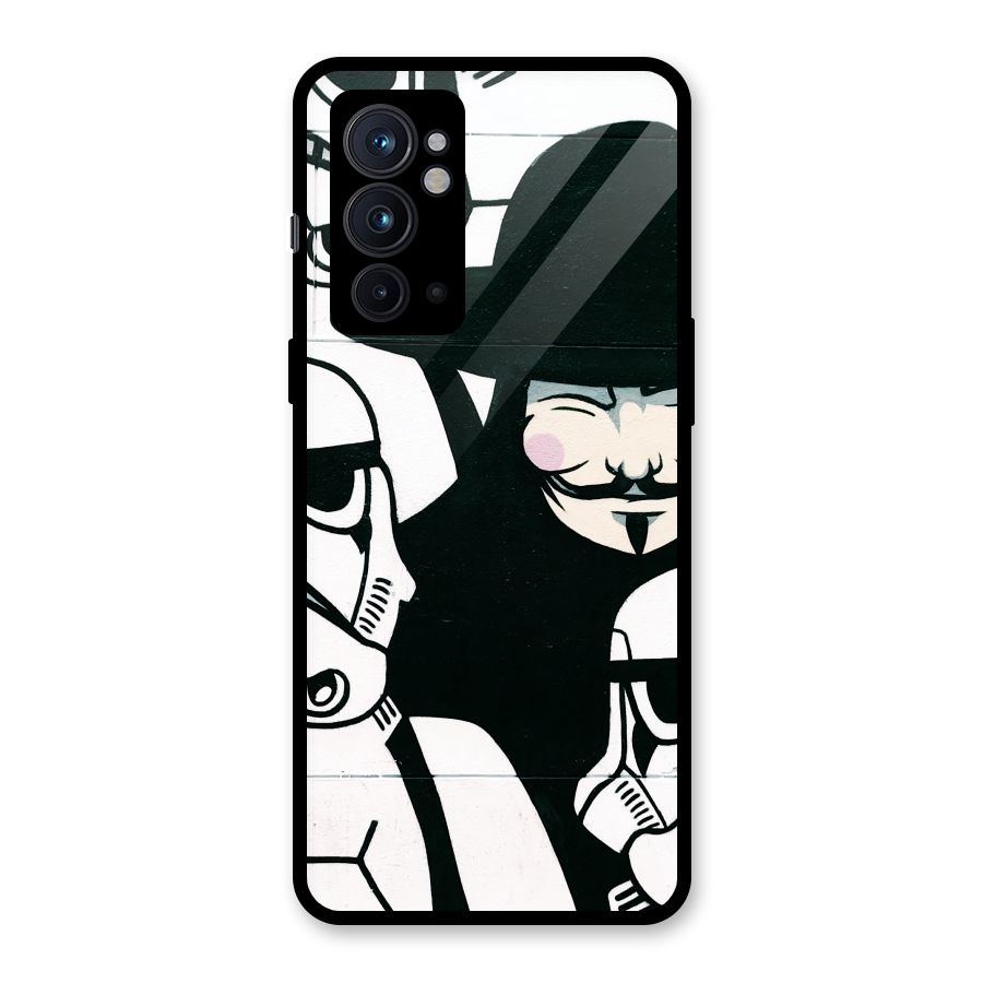 Anonymous Hat Glass Back Case for OnePlus 9RT 5G