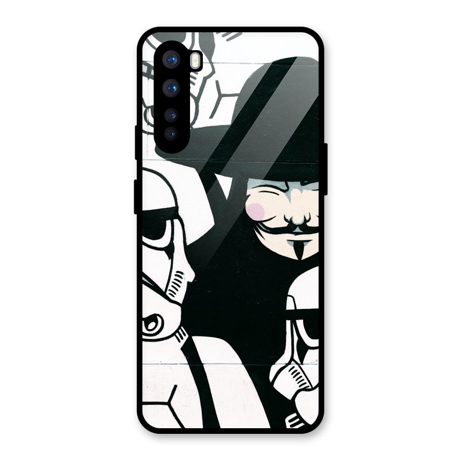 Anonymous Hat Glass Back Case for OnePlus Nord