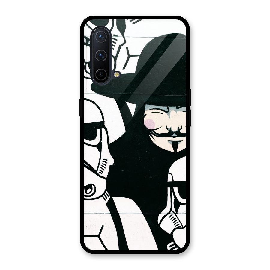 Anonymous Hat Glass Back Case for OnePlus Nord CE 5G