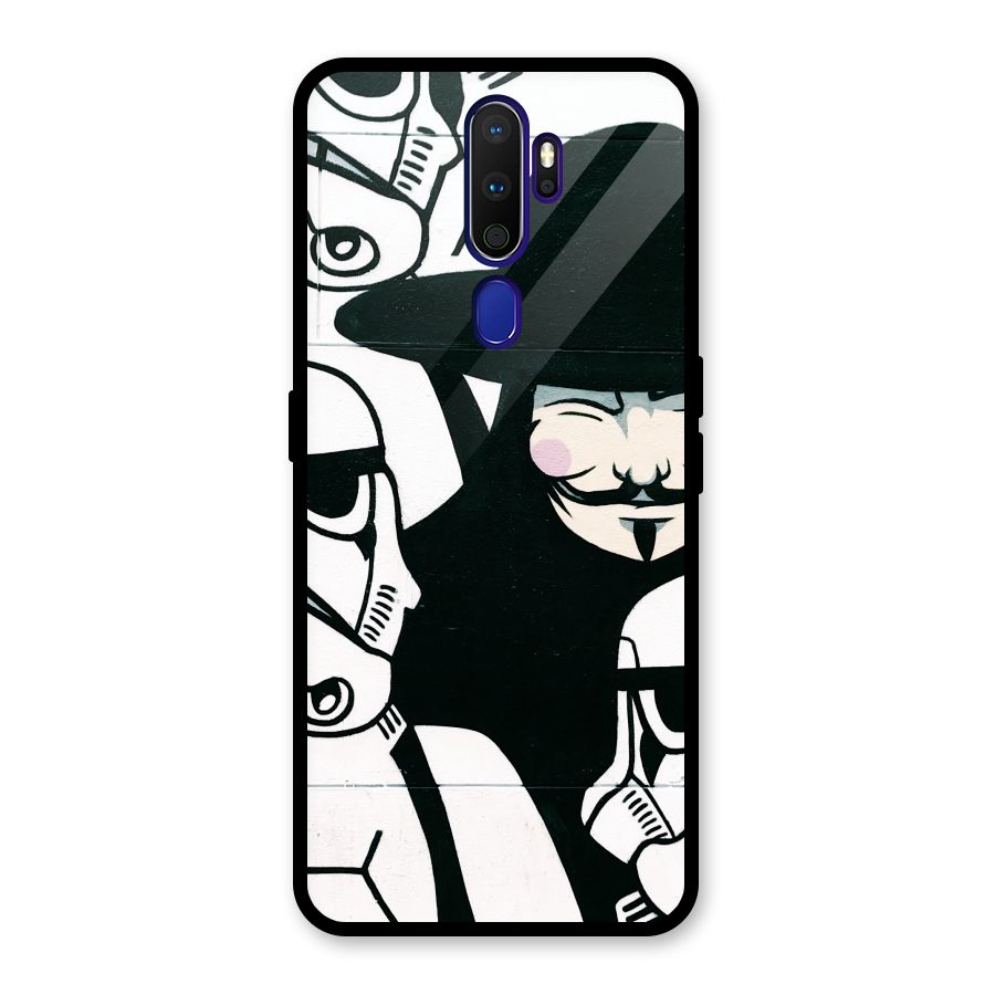 Anonymous Hat Glass Back Case for Oppo A9 (2020)