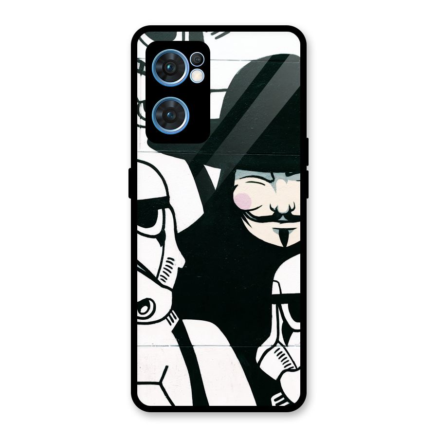 Anonymous Hat Glass Back Case for Oppo Reno7 5G