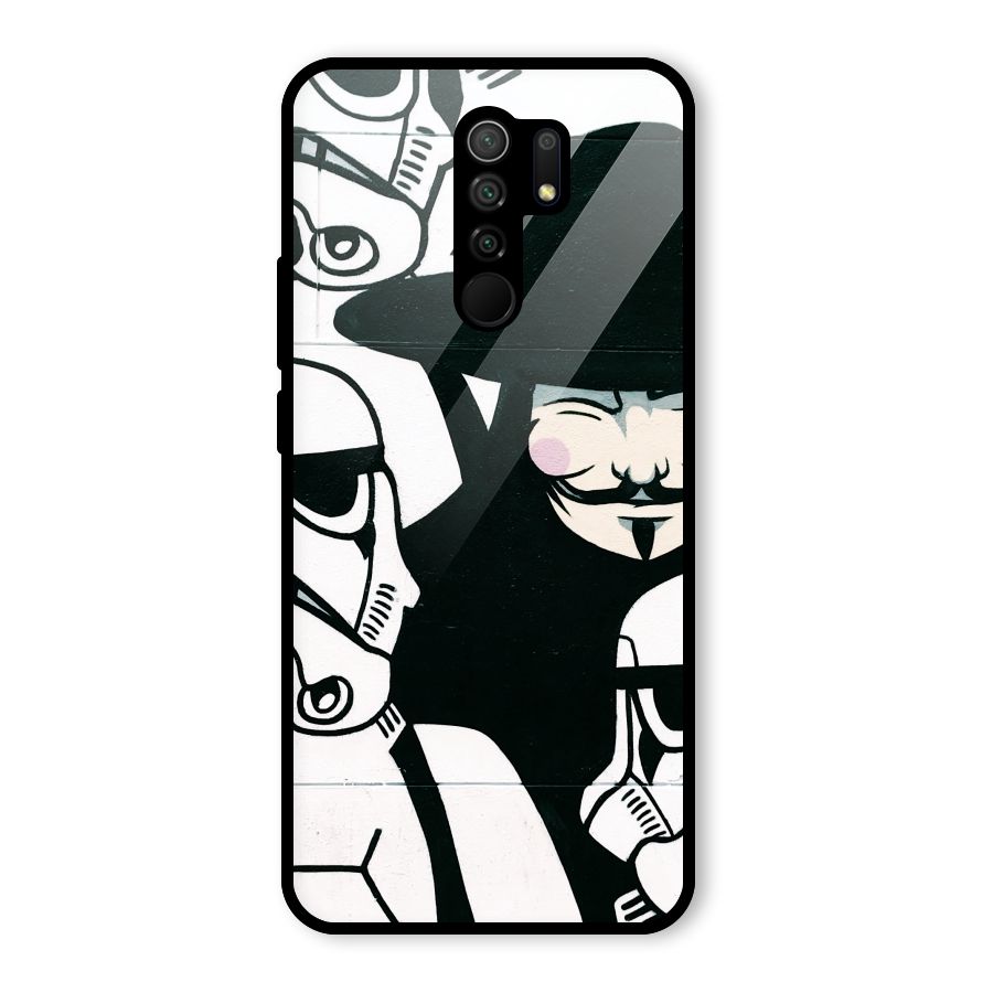 Anonymous Hat Glass Back Case for Poco M2