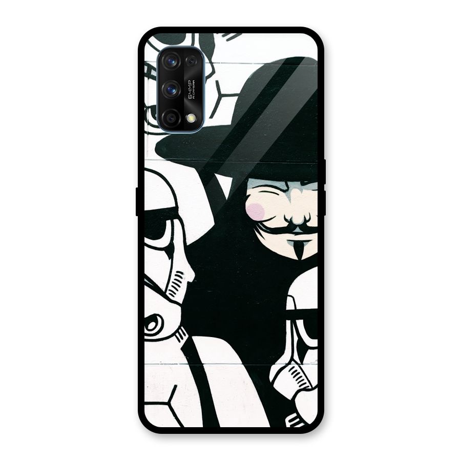 Anonymous Hat Glass Back Case for Realme 7 Pro