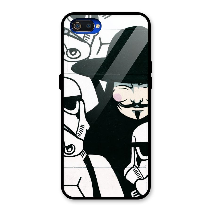 Anonymous Hat Glass Back Case for Realme C2
