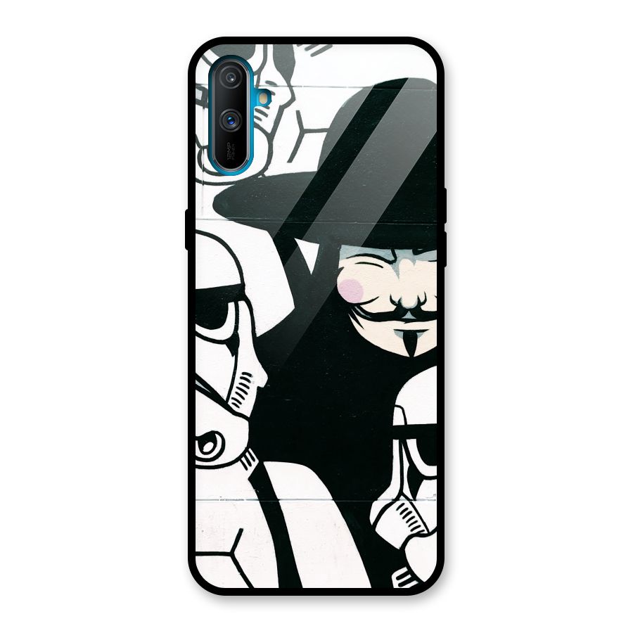 Anonymous Hat Glass Back Case for Realme C3