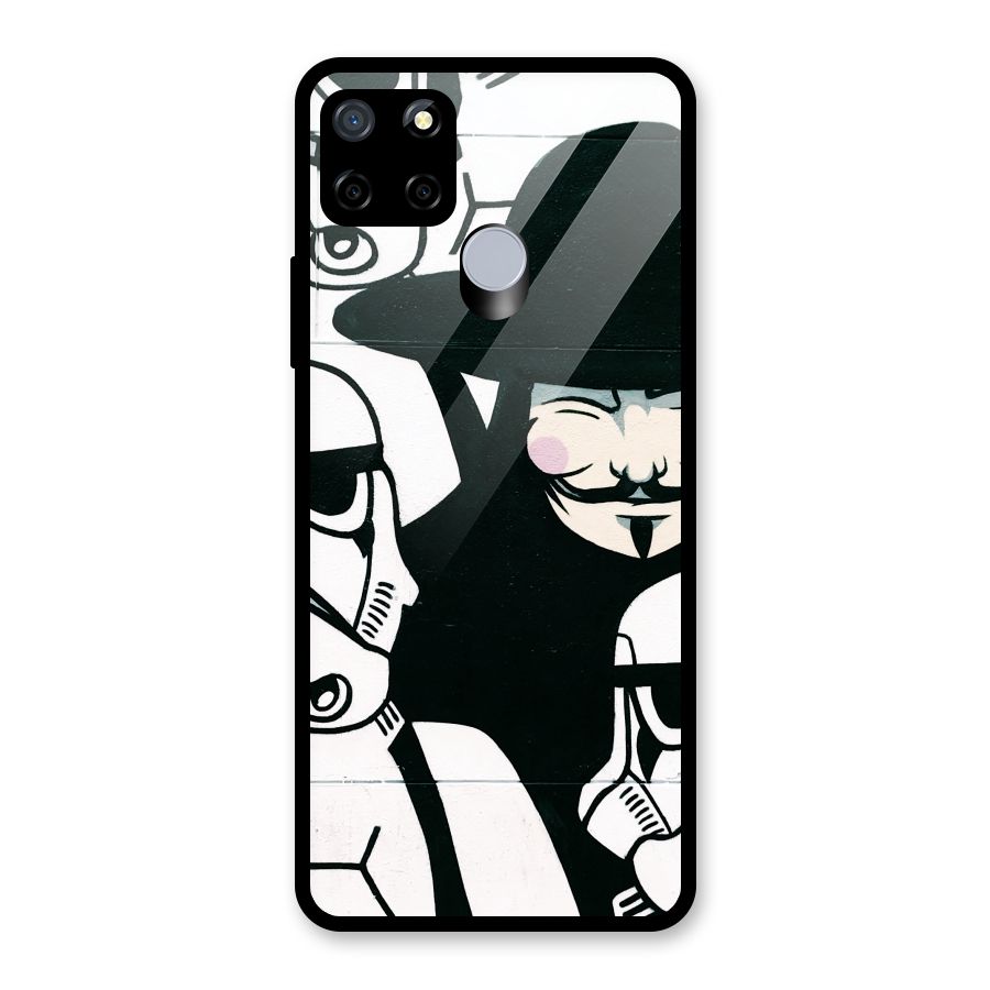 Anonymous Hat Glass Back Case for Realme Narzo 20