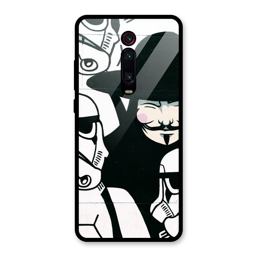 Anonymous Hat Glass Back Case for Redmi K20 Pro