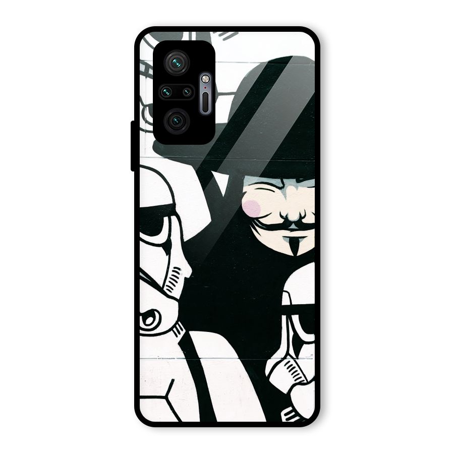 Anonymous Hat Glass Back Case for Redmi Note 10 Pro