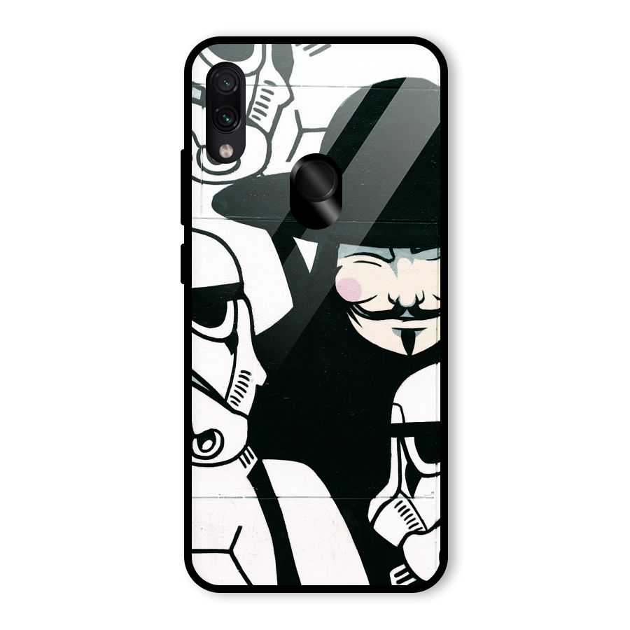 Anonymous Hat Glass Back Case for Redmi Note 7 Pro
