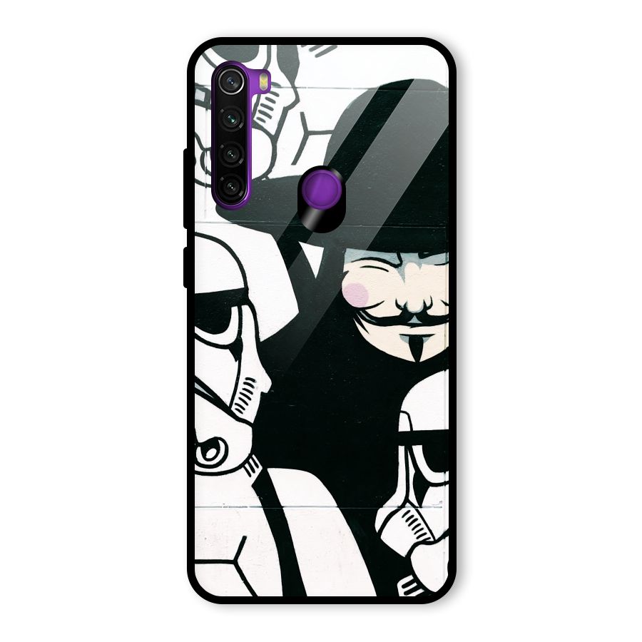 Anonymous Hat Glass Back Case for Redmi Note 8