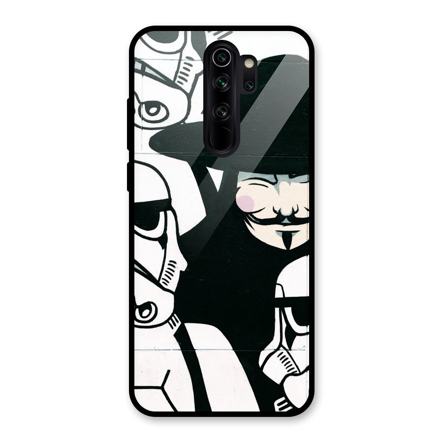 Anonymous Hat Glass Back Case for Redmi Note 8 Pro