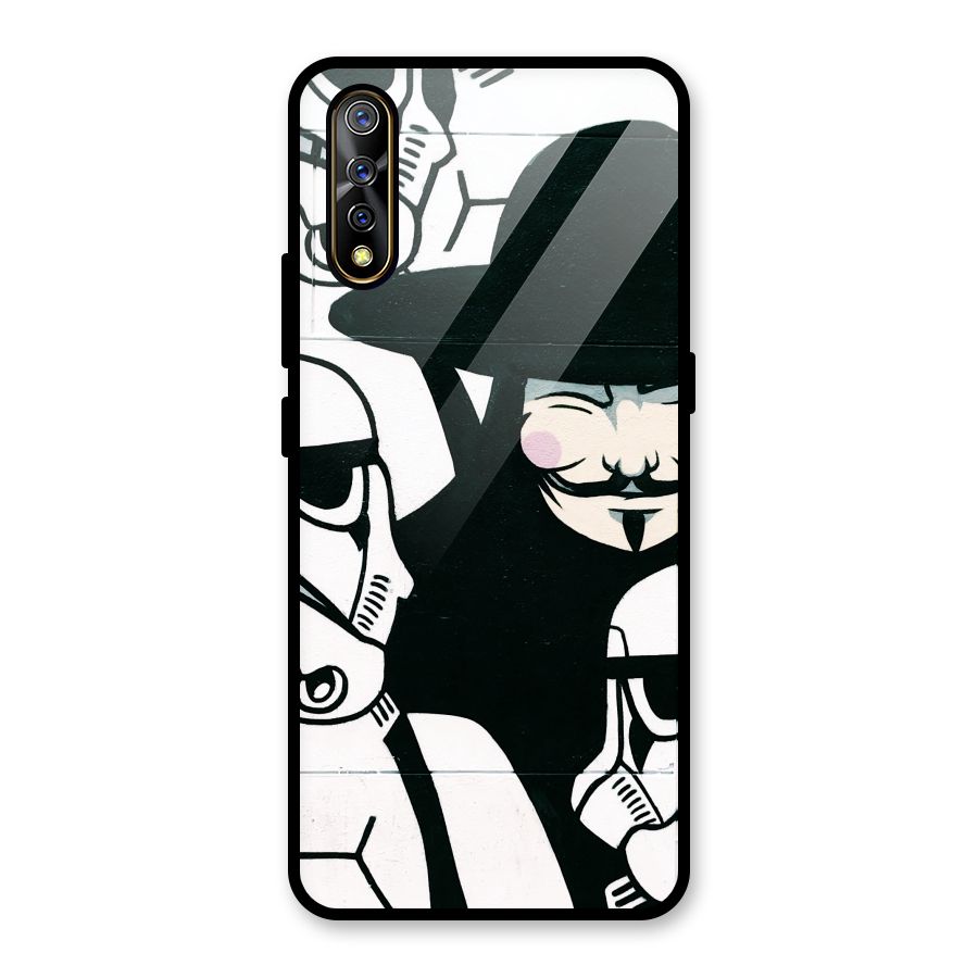 Anonymous Hat Glass Back Case for Vivo S1