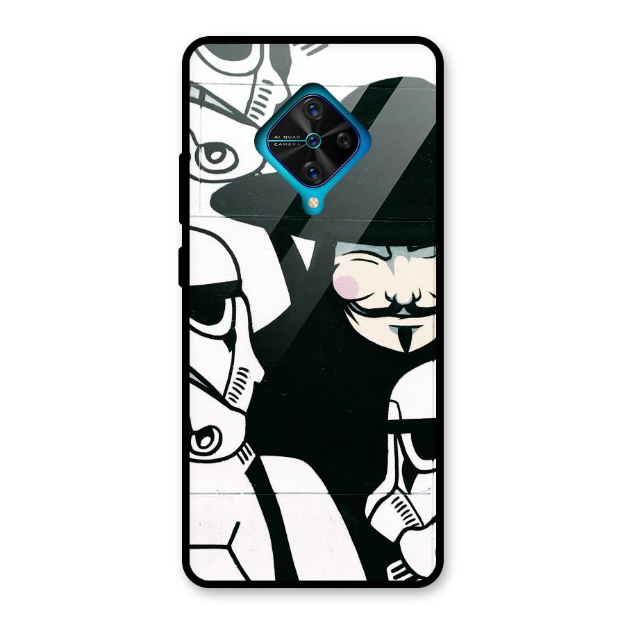 Anonymous Hat Glass Back Case for Vivo S1 Pro