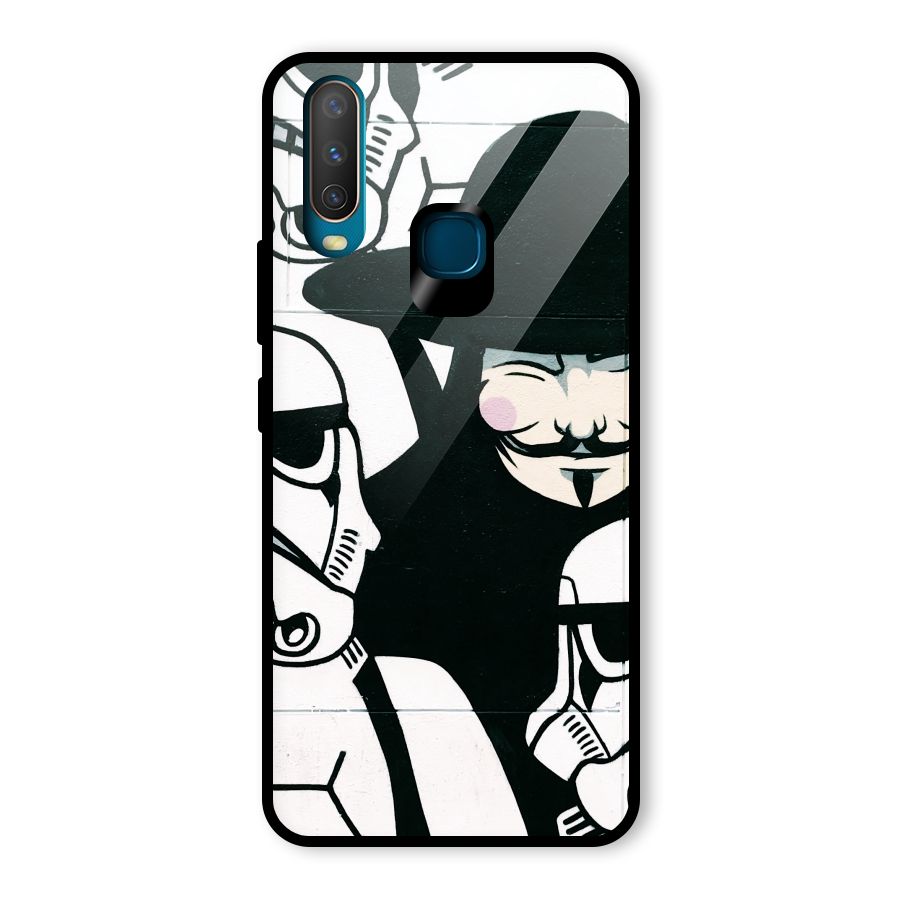 Anonymous Hat Glass Back Case for Vivo U10