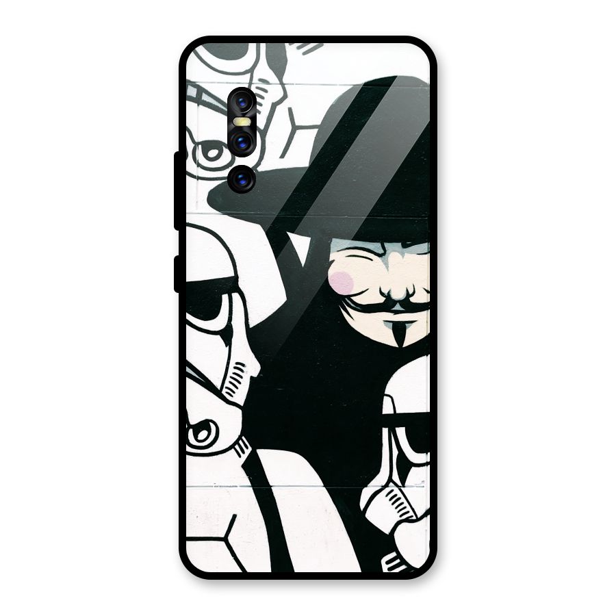 Anonymous Hat Glass Back Case for Vivo V15 Pro