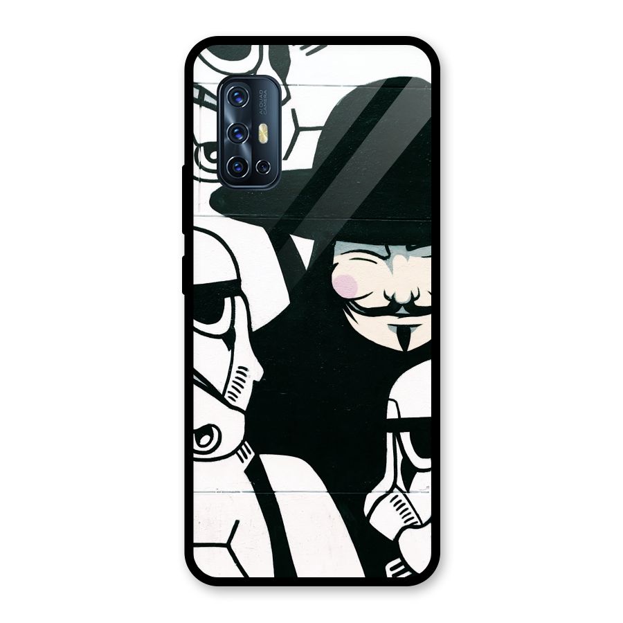Anonymous Hat Glass Back Case for Vivo V17