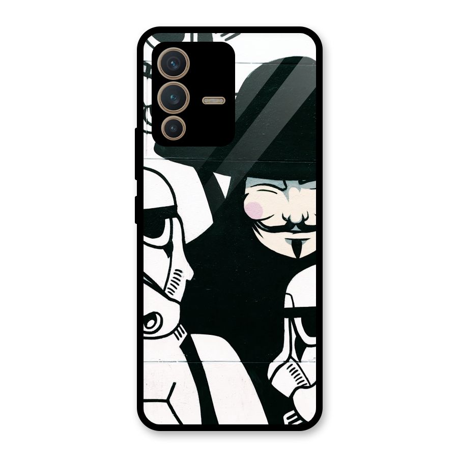 Anonymous Hat Glass Back Case for Vivo V23 5G