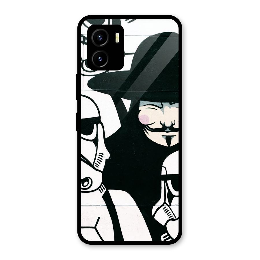 Anonymous Hat Glass Back Case for Vivo Y15s