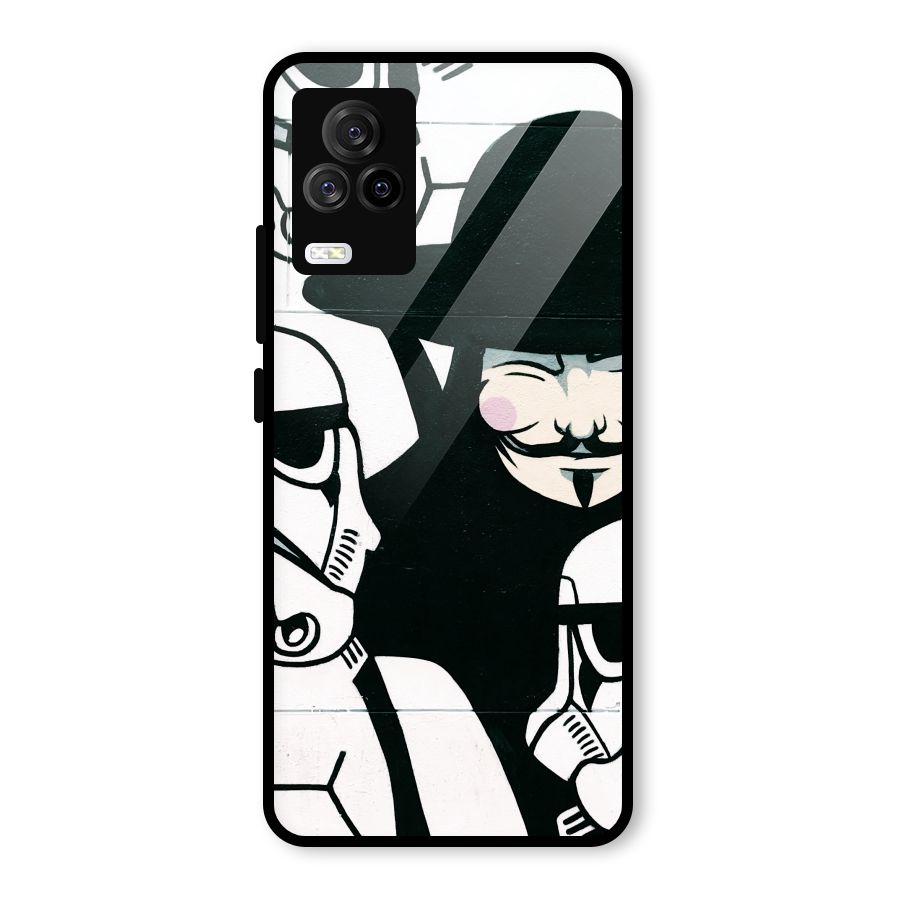 Anonymous Hat Glass Back Case for Vivo iQOO 7 Legend 5G