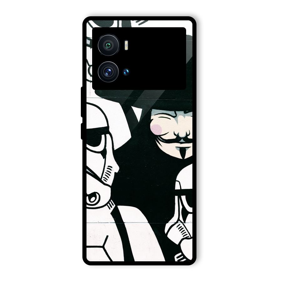 Anonymous Hat Glass Back Case for Vivo iQOO 9 Pro