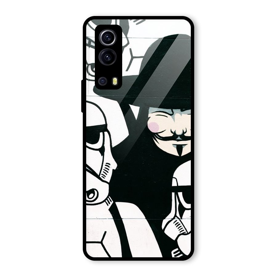 Anonymous Hat Glass Back Case for Vivo iQOO Z3