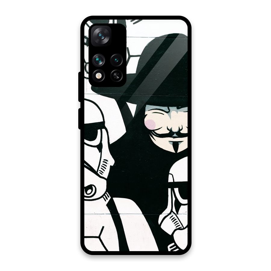 Anonymous Hat Glass Back Case for Xiaomi 11i HyperCharge 5G