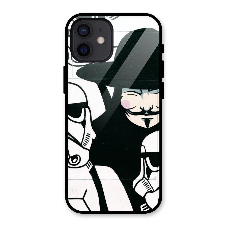 Anonymous Hat Glass Back Case for iPhone 12